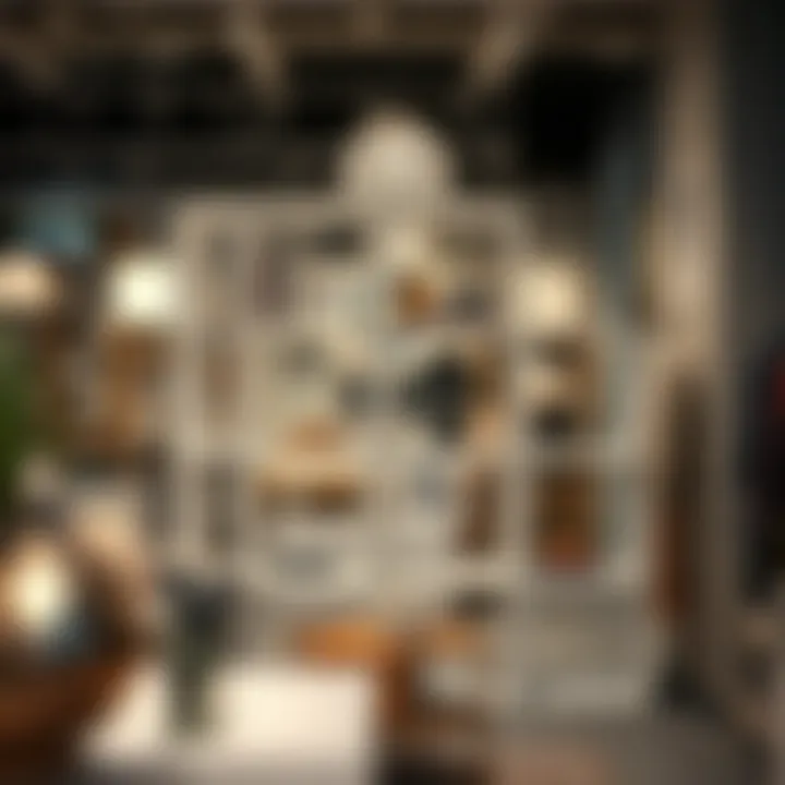 Chic cube shelving unit used in a retail environment