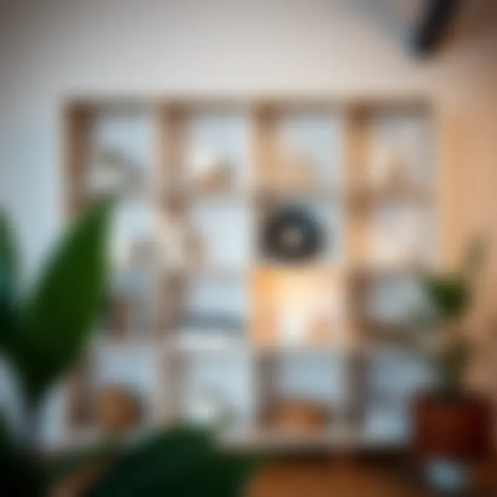 Versatile cube shelving unit showcasing decorative items