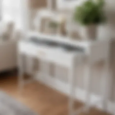 Stylish White Server Table with Decor Stylish white server table paired with decorative items