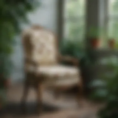 Charming vintage chair surrounded by greenery in Summerfield