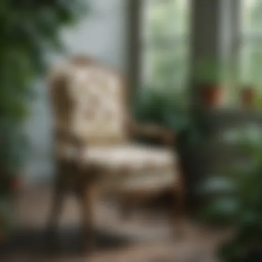 Charming vintage chair surrounded by greenery in Summerfield
