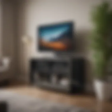 Stylish Audio Video Cabinet Features Stylish audio video cabinet showcasing elegant glass features and organized storage
