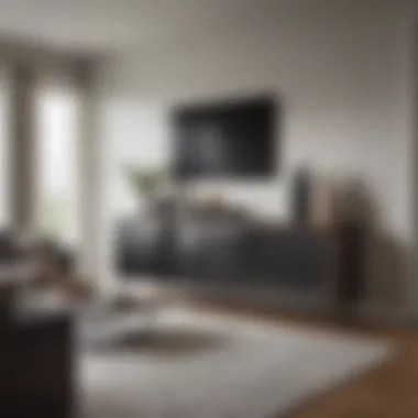 Sophisticated Audio Video Cabinet Design Sophisticated audio video cabinet with glass doors in a modern living room setting