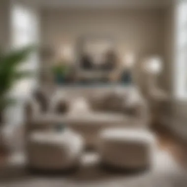 Inviting Reading Nook with Round Ottoman Cozy reading nook featuring a round ottoman