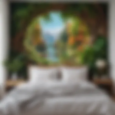 Vibrant Nature-Themed Wall Decor Vibrant nature-themed wall decor enhancing bedroom ambiance