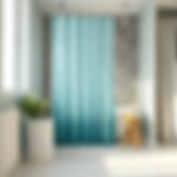 A stylish composition of various bathroom curtain materials showcasing water resistance