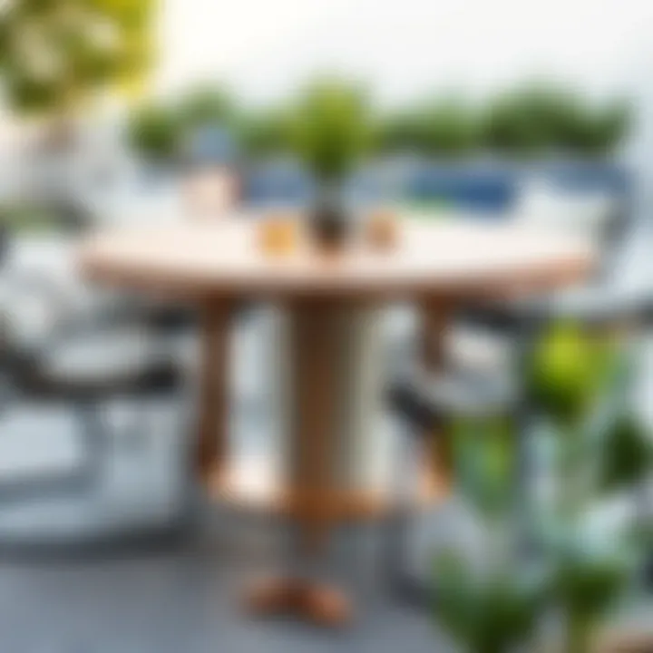An array of durable materials ideal for five-foot round outdoor dining tables Durable materials for outdoor dining tables