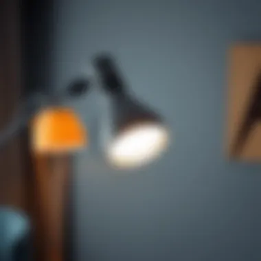 Close-up of adjustable LED clamp lamp design