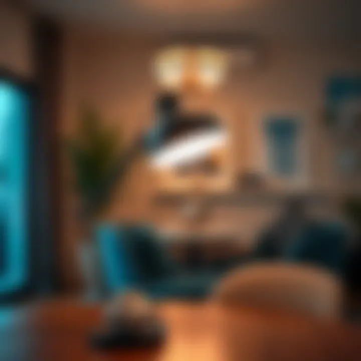 LED clamp lamp in a stylish interior setting