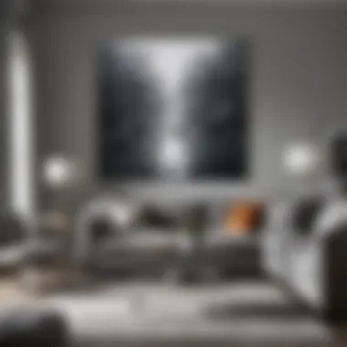 Grey Artwork Enhancing Ambiance Grey artwork enhancing the ambiance of the living space