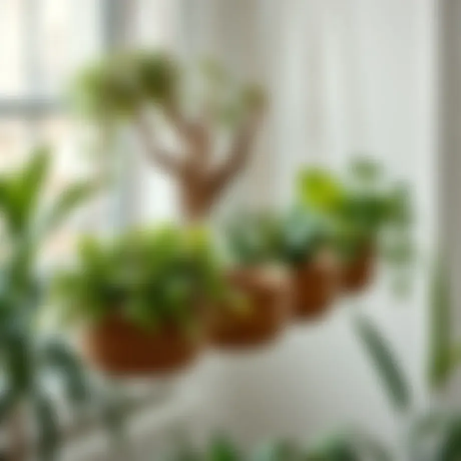 Aesthetic indoor hanging planters adorned with lush greenery