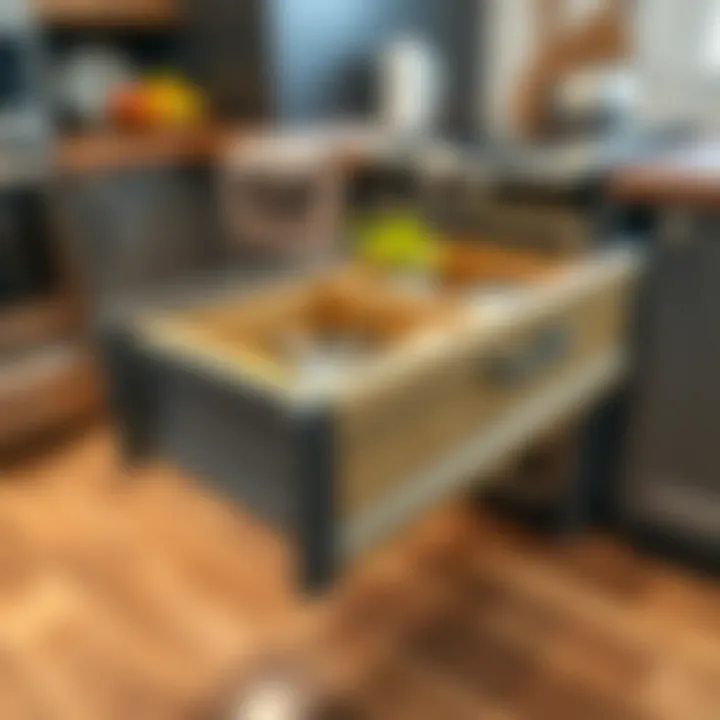 Customizable roll-out drawer with unique design elements