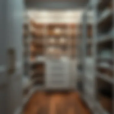 Overview of pantry with multiple roll-out drawers for efficient storage