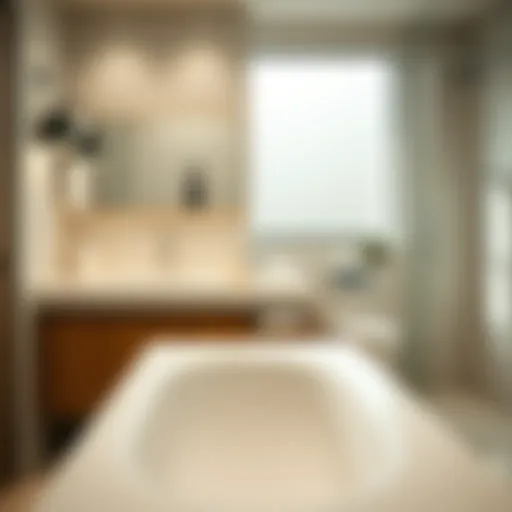 Elegant bathroom sink with extended counter space showcasing modern fixtures