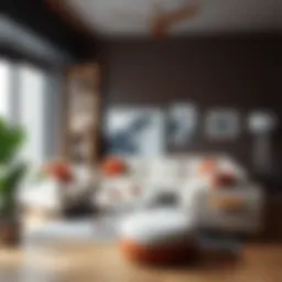 Cozy tiny living room with multifunctional furniture