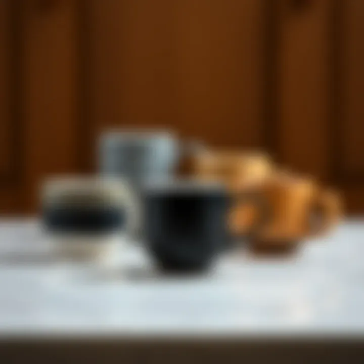Variety of materials used in Nespresso mugs