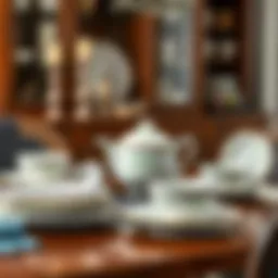 Elegant Pfaltzgraff Coastal dinnerware set displayed on a dining table