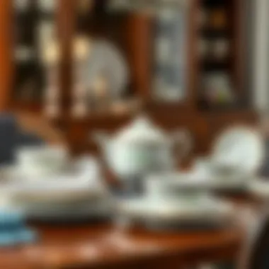 Elegant Pfaltzgraff Coastal dinnerware set displayed on a dining table