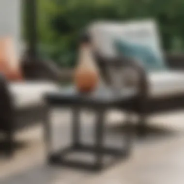 Enhancing Outdoor Living with Style Small plastic end tables enhancing a cozy outdoor living area