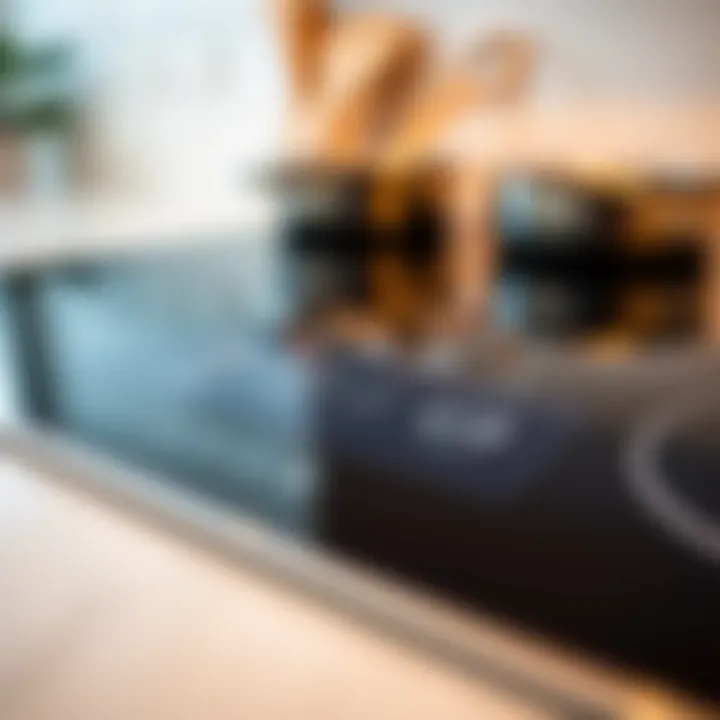 Close-up view of a user-friendly interface on a smart cooktop with various settings