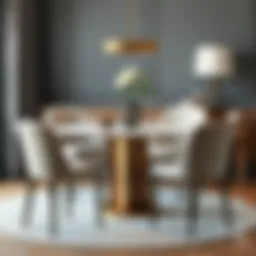 Stylish tall round dining table set with elegant chairs