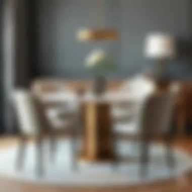 Stylish tall round dining table set with elegant chairs