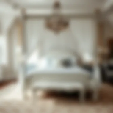 Serenity in Design: The White Canopy Bed Elegant white four poster canopy bed in a serene bedroom setting