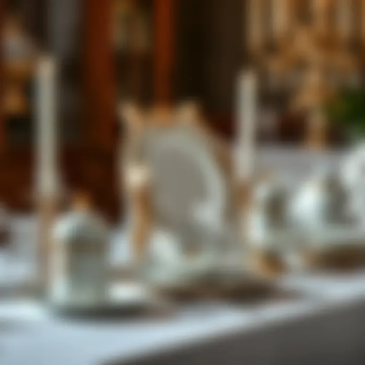 An elegant table setting showcasing ornate dishware