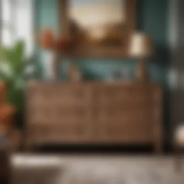Boho Dresser in a Chic Living Room Boho dresser styled in a chic living room setting