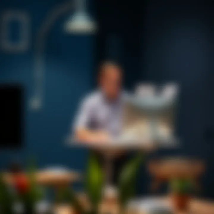 Promoting Wellness and Productivity Healthy employee using a standing desk