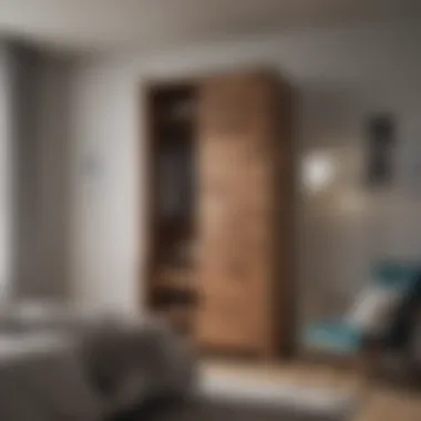 Stylish Wooden Cupboard Design Elegant wooden storage cupboard in a modern bedroom