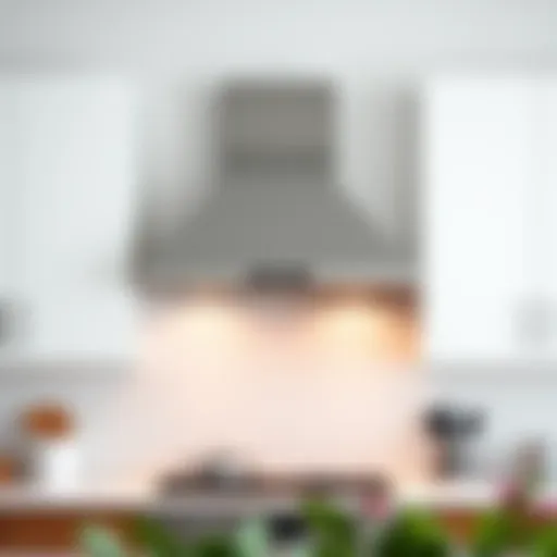 Modern Elegance: Wall-Mounted Range Hood Sleek wall-mounted range hood in modern kitchen setting