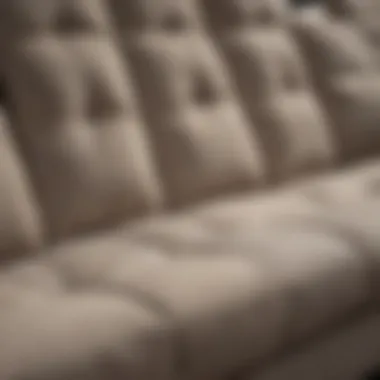 Detail of Modern Loveseat Sofa Bed Fabric Close-up of the fabric and design of a modern loveseat sofa bed