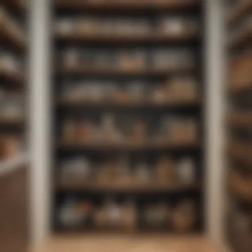 Metal baskets showcasing various pantry organization styles