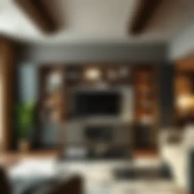 Versatile wall unit accommodating various decor styles