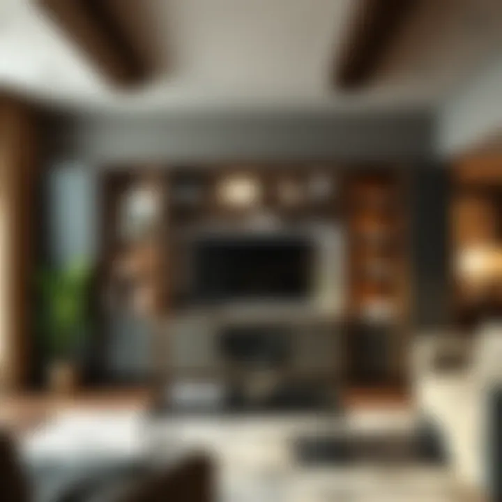 Versatile wall unit accommodating various decor styles