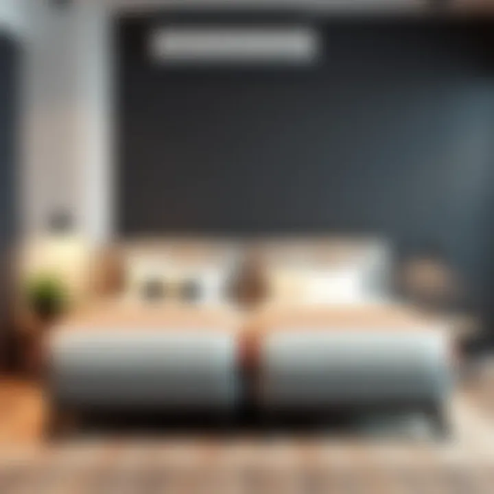 Stylish twin bed setup in a modern bedroom