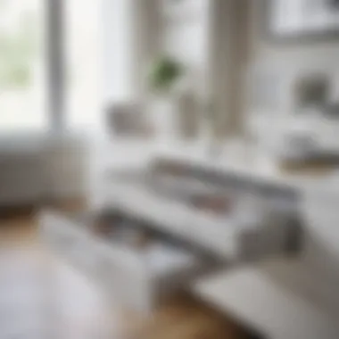 Organizational Features of a White Desk Functional drawers of a white desk showcasing organization