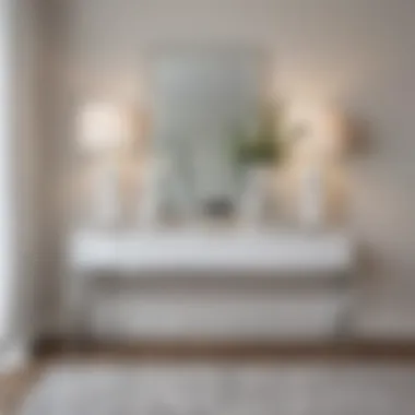 Decorative Accents on White Gloss Console Table White gloss console table styled with decorative accents