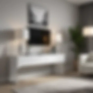 Modern Living Room with White Gloss Console Table Sophisticated white gloss console table in a modern living room