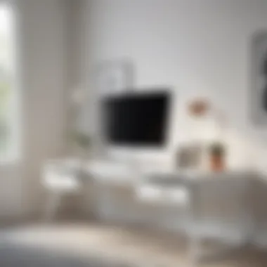 Sleek Design of a Wide White Desk Elegant wide white desk with modern design