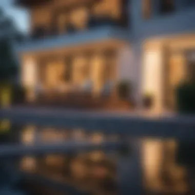 Zigbee Modern Outdoor Lighting A modern outdoor space featuring versatile Zigbee lighting solutions